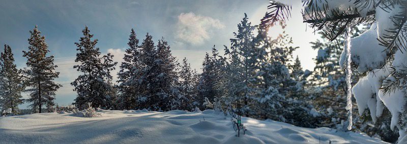 White winter landscape and Meditation Retreats in Canada